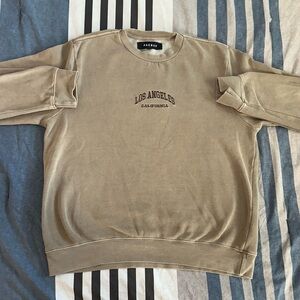 PacSun Beige Los Angeles Crewneck Sweatshirt
